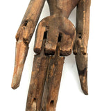 Impossibly Delicate, Beautifully Crusty Early Miniature Grodnertal Peg Doll