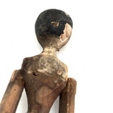 Impossibly Delicate, Beautifully Crusty Early Miniature Grodnertal Peg Doll