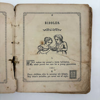 The Riddler, G.W Cottrell, Boston, 1845 - Amazing Wallpaper Covered Book of Word Puzzles
