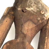 Impossibly Delicate, Beautifully Crusty Early Miniature Grodnertal Peg Doll