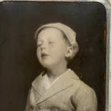 Beatific Young Boy in Suit with Eyes Closed, 1940s Photomatic, Chicago