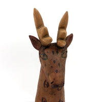 Older Mexican Folk Art Carved Deer Alebrije in the Manner of Manuel Jimenez