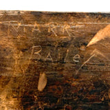 Very Wonderful 19th Century Paint Decorated Treen Book Box with Slide Opening, Signed Mark Bailey