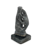 Mother Bear and Climbing Cub, Signed Inuit Stone Carving, 1969 (with Marble Base)