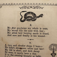 The Riddler, G.W Cottrell, Boston, 1845 - Amazing Wallpaper Covered Book of Word Puzzles