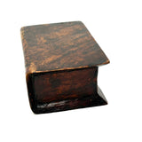 Very Wonderful 19th Century Paint Decorated Treen Book Box with Slide Opening, Signed Mark Bailey