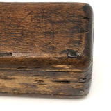 Very Unusual and Very Excellent 19th Century Folk Art Steel Dominoes in Original Custom Carved Box