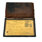 Raymond Till, Accounting Dept, Boston Navy Yard Early Photo ID Pass in Leather Sleeve