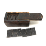 Very Unusual and Very Excellent 19th Century Folk Art Steel Dominoes in Original Custom Carved Box
