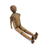 Sweet Old Carved Dancing Boy with Very Ernest Pyrographed Face, Dated 1912