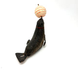 Completely Charming Old Wind Up Tin Toy Seal /Seal Lion with Make Do Spinning Ball