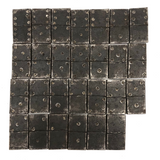 Very Unusual and Very Excellent 19th Century Folk Art Steel Dominoes in Original Custom Carved Box