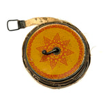 Antique Cloth Measuring Tape in Lovely Tin Litho Case with Winder