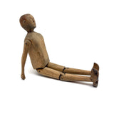 Sweet Old Carved Dancing Boy with Very Ernest Pyrographed Face, Dated 1912