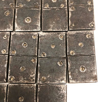 Very Unusual and Very Excellent 19th Century Folk Art Steel Dominoes in Original Custom Carved Box