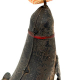 Completely Charming Old Wind Up Tin Toy Seal /Seal Lion with Make Do Spinning Ball