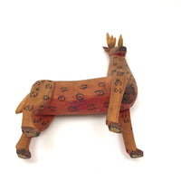 Older Mexican Folk Art Carved Deer Alebrije in the Manner of Manuel Jimenez