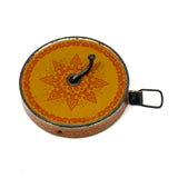 Antique Cloth Measuring Tape in Lovely Tin Litho Case with Winder