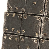 Very Unusual and Very Excellent 19th Century Folk Art Steel Dominoes in Original Custom Carved Box