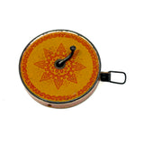 Antique Cloth Measuring Tape in Lovely Tin Litho Case with Winder