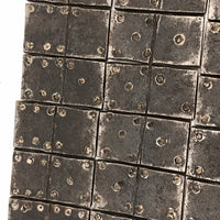 Very Unusual and Very Excellent 19th Century Folk Art Steel Dominoes in Original Custom Carved Box
