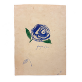 Blue Rose, Humble But Especially Lovely Old Watercolor