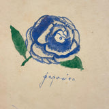 Blue Rose, Humble But Especially Lovely Old Watercolor