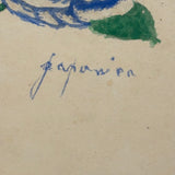 Blue Rose, Humble But Especially Lovely Old Watercolor