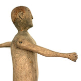 Sweet Old Carved Dancing Boy with Very Ernest Pyrographed Face, Dated 1912