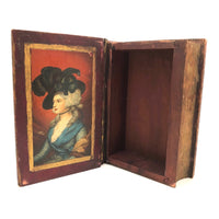 Antique Handmade Book Box with Interior Portrait