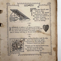 The Riddler, G.W Cottrell, Boston, 1845 - Amazing Wallpaper Covered Book of Word Puzzles