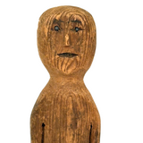 Iron Bead Eyes, Open Mouth, Wonderfully Expressive c. Late 1800s Carved Wooden Doll
