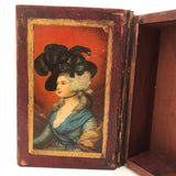 Antique Handmade Book Box with Interior Portrait