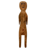 Iron Bead Eyes, Open Mouth, Wonderfully Expressive c. Late 1800s Carved Wooden Doll