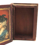 Antique Handmade Book Box with Interior Portrait
