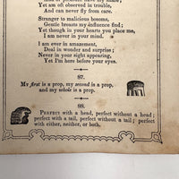 The Riddler, G.W Cottrell, Boston, 1845 - Amazing Wallpaper Covered Book of Word Puzzles