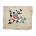 Very Lovely 1866 Naive Watercolor Flowers with Decorated Border on Laid