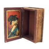 Antique Handmade Book Box with Interior Portrait