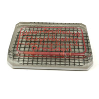 Aktlen Glass Company Dresden, Modernist Advertising Paperweight with Embedded Wire Mesh Grid