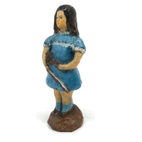 Folk Pottery Girl in Blue With Violin