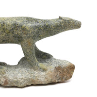 Finely Carved Inuit Green Serpentine Stone Polar Bear (Henry Evaluardjuk?)