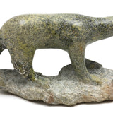 Finely Carved Inuit Green Serpentine Stone Polar Bear (Henry Evaluardjuk?)