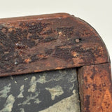 Green House in Snow, Favorite Ever Antique Folk Art Slate Painting with Wonderful Crusty Frame