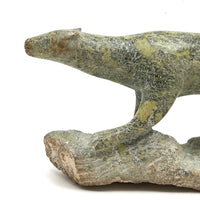 Finely Carved Inuit Green Serpentine Stone Polar Bear (Henry Evaluardjuk?)