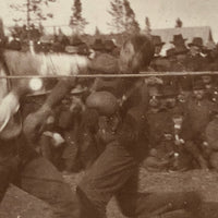 MacLean vs. Kelly, Beaten Up 1899 Boxing Match Snapshot with Ring Rope Horizontal