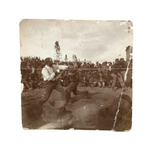 MacLean vs. Kelly, Beaten Up 1899 Boxing Match Snapshot with Ring Rope Horizontal