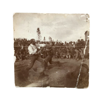 MacLean vs. Kelly, Beaten Up 1899 Boxing Match Snapshot with Ring Rope Horizontal