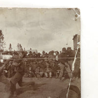 MacLean vs. Kelly, Beaten Up 1899 Boxing Match Snapshot with Ring Rope Horizontal
