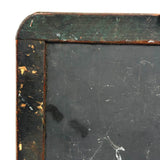 Green House in Snow, Favorite Ever Antique Folk Art Slate Painting with Wonderful Crusty Frame