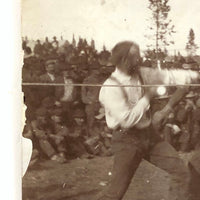MacLean vs. Kelly, Beaten Up 1899 Boxing Match Snapshot with Ring Rope Horizontal